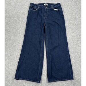 Paige Jeans Womens Size 32 (34'' Waist) Blue Denim Zoey Wide Leg High Rise Boho